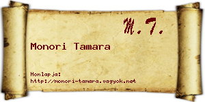 Monori Tamara névjegykártya